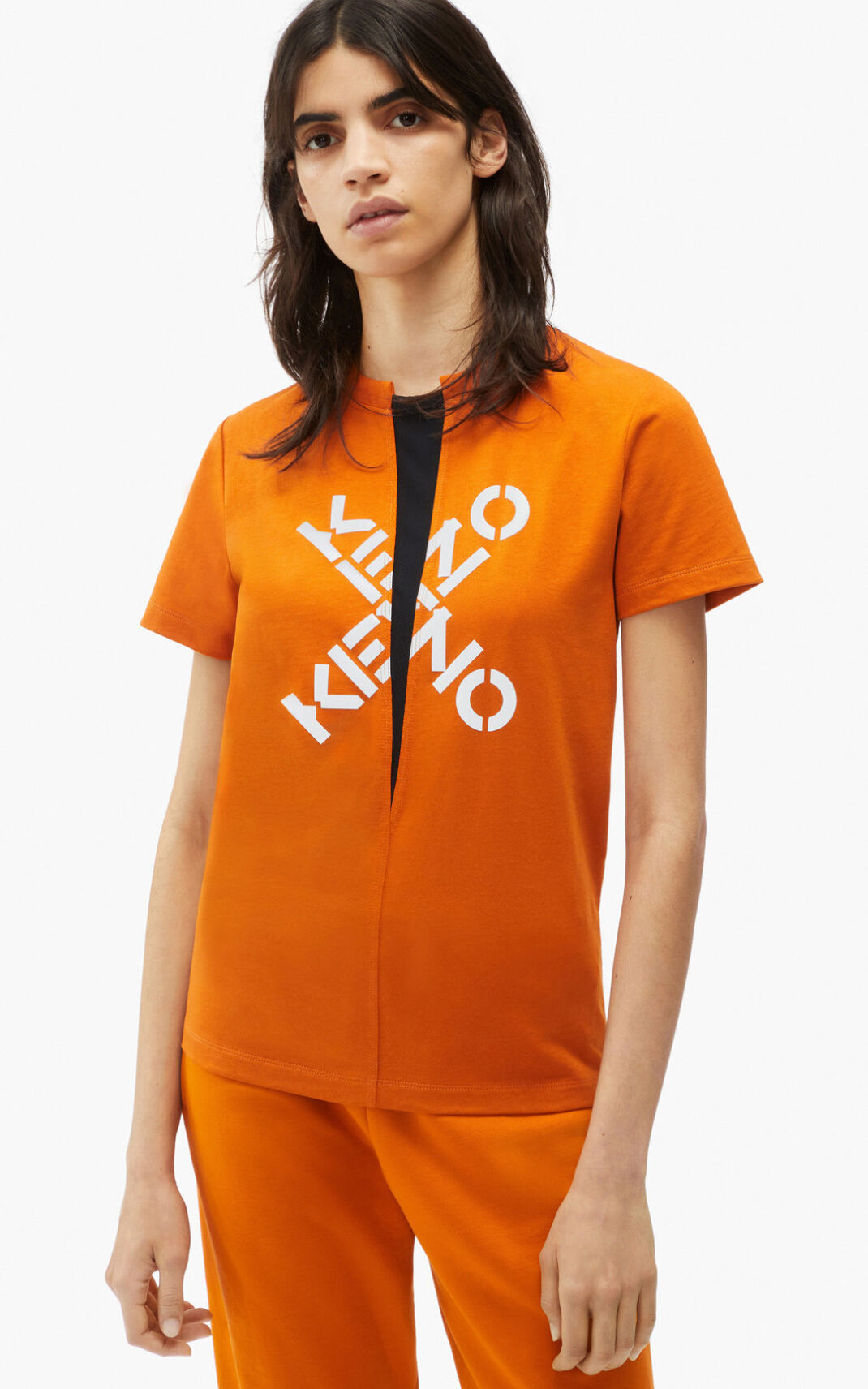 Kenzo Big X Sport Tişört Bayan Koyu Turuncu | 6812-ZAWOC